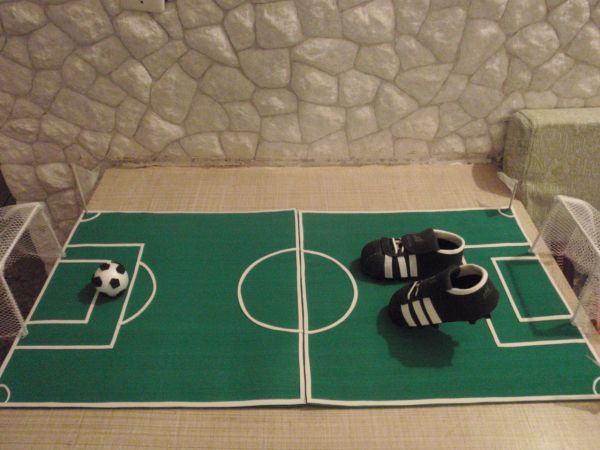 Centro de mesa CAMPO DE FUTEBOL.